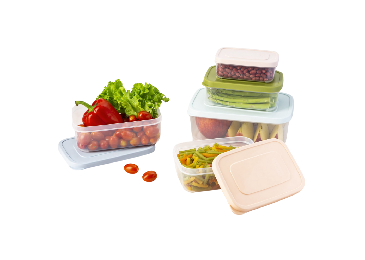 Bộ 6 hộp thực phẩm chữ nhật Hokkaido (500-750-1000-1500-2000-2500ml)